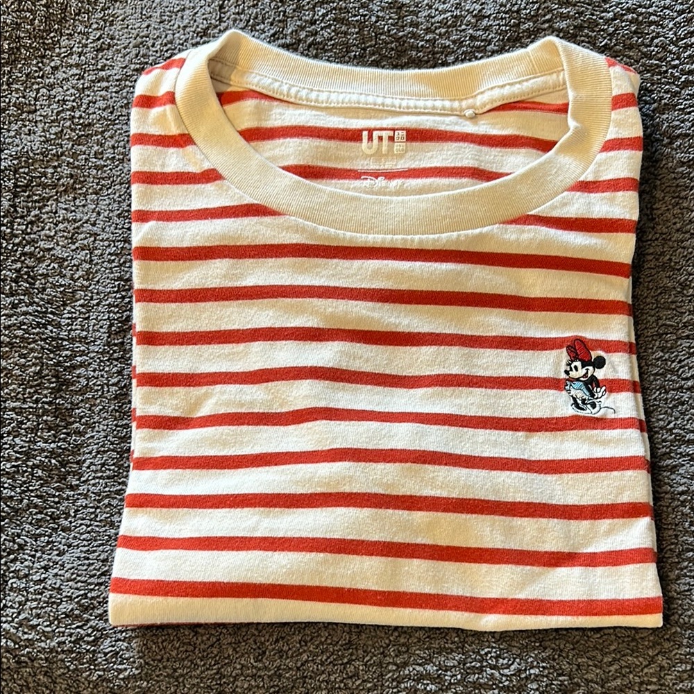 Striped Disney Shirt with Minnie mouse patch